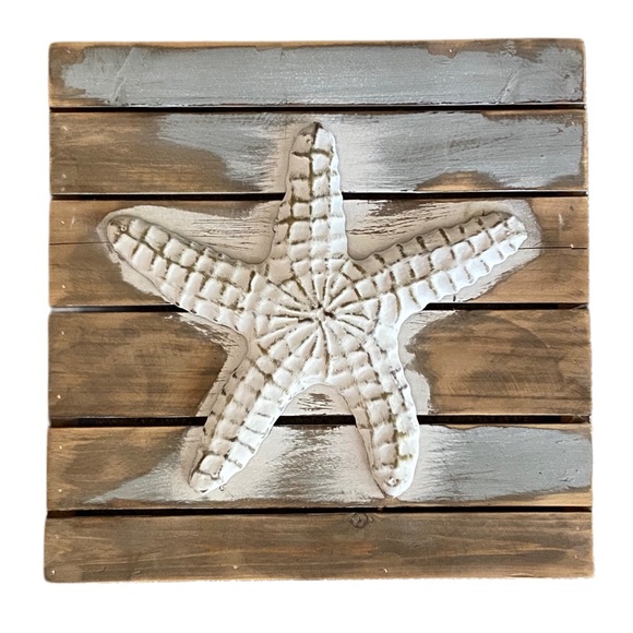 NWOT: SET OF 3 DISTRESSED WOOD “FRIENDS OF THE SEA” HANGING DECOR - Picture 3 of 7